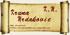 Kruna Mrdaković vizit kartica